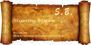 Styaszny Bianka névjegykártya