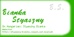 bianka styaszny business card